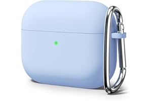 Oakxco für Airpods 3 Hülle Karabiner, Wasserdicht und Stoßfest Silikon Protective Case, Apple Airpods 3rd Generation Case Dünn Weiches, Elegant Kawaii Einfarbig Design für Damen Männer, Hellblau