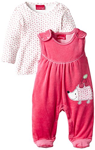 SALT AND PEPPER Baby Girls NB Playsuit friends Nicki uni Plain Crew Neck Long Sleeve Footies, Pink (soft Pink 847), 0-3 Months (Manufacturer size: 62)