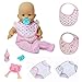 Produktbild ZITA ELEMENT 9tlg Babypuppe Zubehör Set für 35-46 cm Puppen Lätzchen Windeln Babyflasche Schnuller Teller Gabel Löffel Geschenk Spielzeug für Kinder