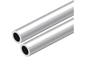 sourcing map Tubo Redondo de 6063 Aluminio, Tubo de Aluminio, 20mm Diámetro Externo, 16mm Diámetro Interior, 300mm Longitud, Tubos Rectos sin Costuras,2 Piezas
