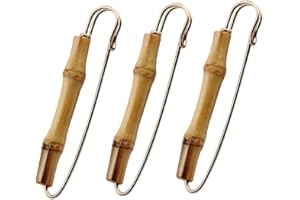 BESTOYARD Pullover Brosche Vintage Bambus Sicherheitsnadel Breastpin Clip Costume Jewelry 3pcs