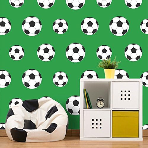 Belgravia Moda Childrens Football Pattern Goal Soccer Sports Wallpaper (Green 9723)