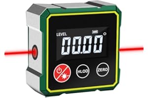 Mciluyaiio Magnetic Digital Angle Finder with Electronic Laser, Angle Finder Tool,Digital Level with LCD Display, Auto Shut-Off for Precision Measurements, Woodworking Measuring Tool (With Laser)