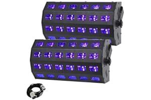 2x Equinox UV Power Flood Ultra Violet DJ Disco Party LED Light Effects with FREE DMX Cable