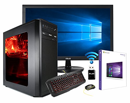 SNOGARD GAMER PC Bundle > PC-Gaming Komplett Paket | Intel Pentium G4560 3.5GHz Dual-Core | 8GB DDR4 | 1000GB HDD | 4GB GTX1050Ti OC HDMI/DVI/VGA mit DirectX12 Technology | Gaming Desktop AllinOne Package