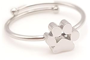 JoyaDOG Damen Ring mit Hundepfote Katzenpfote,verstellbar,Breite 8 mmx7mm.Originelles Geschenk für Frauen,Mutter,Tochter.Originaldesigns in Silber und Stahl.Ein Geschenk,das Spuren hinterlässt