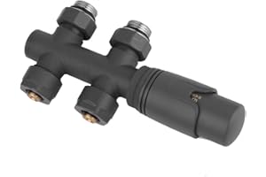 S SIENOC 3/4 do 1/2 - chromowany zawór H, zestaw przyłączeniowy przyłącze środkowe/grzejnik, zawory grzejnikowe, termostat do grzejników łazienkowych z systemem dwururowym, przyłącze środkowe, do rury