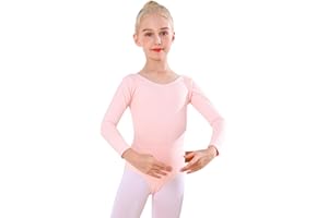 Bezioner Body Danza Classica Bambina Body Ginnastica Artistica Bambina Ballet Leotard Manica Lunga per 3-12 Anni