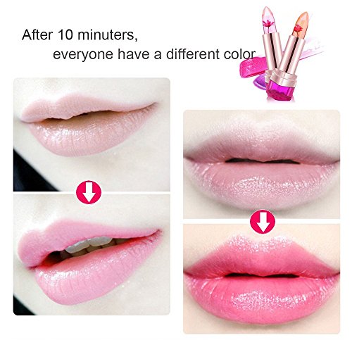 CINEEN Professionell Farbwechsel Lip Gloss Jelly Moisturizing Kristallgelee Lang anhaltende Lippenstift, 3er Pack - 3