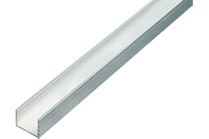 Alberts 488130 Perfil en U, Aluminio, natural, 1000 x 30 x 20 mm