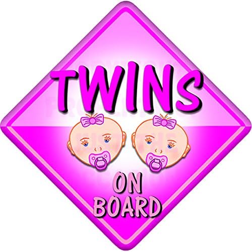 Baby FACE Girl Twins Non Personalised Novelty Baby on Board car Window Sign.