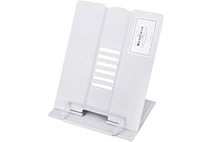 IPENNY Metal Book Holder Reading Book Stand Bookrest Document Copy Holder Adjustable Portable Book Holder Support Myopia Prevention Display Tray Paper Clips-Cookbook Stand