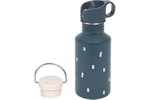 LÄSSIG Trinkflasche Edelstahlflasche BPA-frei 500ml Kinder Kita Kindergarten auslaufsicher mit Sporttrinkverschluss/Bottle Stainless Steel Happy Prints midnight blue