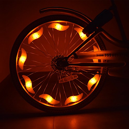 Riao-Tech 4er Set Gelb Fahrrad Speichenlicht Lichter LED Speichenrefelktoren, 3 Leuchtmodi - 6