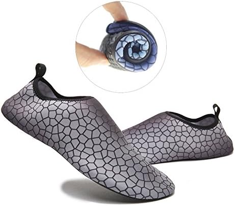 INvench Unisex Quickdry Barefoot Water Shoes Light Weight Skin-Friendly Aqua Socks for Beach Surf Swimming Yoga Exercise (UK 6.5-7.5/EU 40-41, Grey)