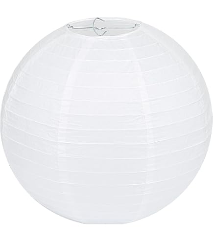 2 Lanternes Papier Blanc 20cm - Pour Mariage, Fête & Décoration Intérieure | Suspension Ronde Avec Crochet