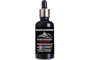 SH SHAKRA HEALTH Black Diamond Shilajit Liquid Drops 50ml. Pure Himalayan Strength, Energy, Recovery & Health. Potent & Pure. Natural Fulvic Acid Trace Mineral & Vitamin Complex