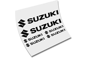 CUAC REVOLUTION Adesivo autoadesivo per Suzuki in vinile 6 adesivi da taglio (nero)