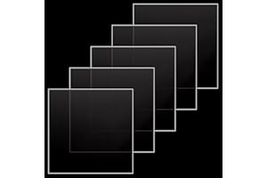 HILEYU Durchsichtige Acrylplatte,5 Stück 100x100x1.5 MM klares Acrylglas Sicherheitsverglasungsrahmen-Kunststoffplatte,quadratische Acrylplatte für die Anzeige von Ersatzglasschildern aus Bilderrahmen 4x4in