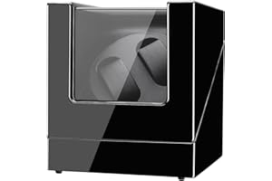 Sepano Remontoir pour 2 Montres Boîte de Présentoir pour Montre Automatique Enrouleur de Montre en Bois Silencieux