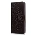 Produktbild Tophung Huawei P20, Leder, stoßfest Premium PU Leder Flip Wallet Case Embossed Totem Blume mit Ständer ID-Kartenhalter Schutzhülle Folio Magnetverschluss Hülle Schutzhülle für Huawei P20