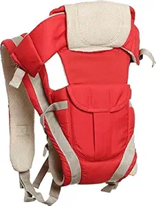 Ineffable Baby Carrier Bag Kangaroo Design Sling 4 in 1 Ergonomic Style with Adjustable Shoulder Strap & Hip Support Basket for Front Back Use for Mother Child Infant Toddlers Travel - 0-2 Year Red