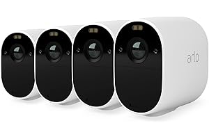 Arlo Essential Spotlight 4 Kameras WLAN Überwachungskamera aussen, kabellos, 1080p, Farbnachtsicht, Bewegungsmelder, 2-Wege Audio, kein Hub benötigt, mit Arlo Secure Testzeitraum, Weiß, VMC2430