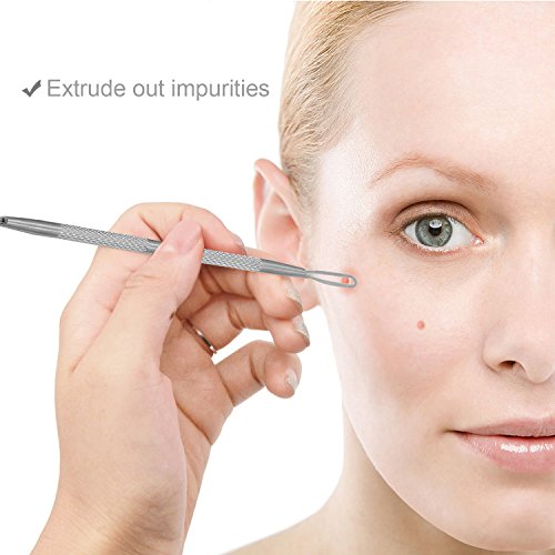 Defoyou 2 Stücke Mitesserentferner – Komedonenquetscher Set aus Edelstahl – Nagelhautschieber Werkzeug Pickel Whiteheads Akne Extraktoren für Gesundheit Behandlung - 2