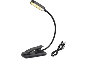 Faruxue Clip-on lä, USB-uppladdningsbar, 9 LED-bokljus, ögonmjukt LED-skrivbord med 3 justerbara ljusstyrkenivåer för läsning vuxna och barn