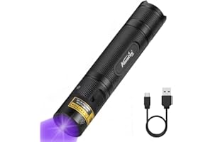 Alonefire SV005 Linterna UV 10W 395nm Profesional Potente Recargable USB Ultravioleta Luz Negra Detector de Orina para Resina, Pesca, Escorpión, Minerales con Batería Incluida