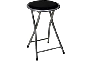 Oypla Black Padded Folding Breakfast Kitchen Bar Stool Seat