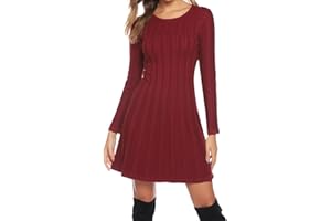 Gyabnw Damska sukienka z dzianiny z golfem, elegancka sukienka zimowa, modna sukienka midi, na czas wolny, koktajl