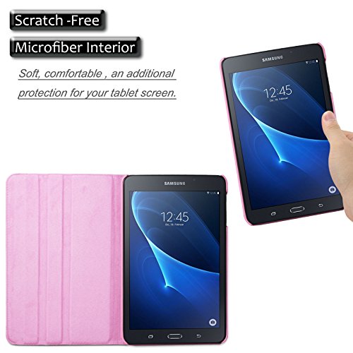 Samsung Galaxy Tab A 10.1 Hülle Case, Infiland PU Ledertasche lederhülle 360° Drehbarer Stand Smart Cover Case Schutzhülle Tasche Etui für Samsung Galaxy Tab A 10.1 Zoll (2016) Tablet-PC(mit Auto Schlaf / Wach Funktion)(Rosa) - 5