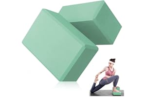 LULUWA Yoga-Blöcke-Set, EVA-Schaumstoff Hohe Dichte Rutschfest zur Verbesserung von Kraft Balance und Flexibilität Leichter Pilatesstein für Fitness, Rosa, 23 x 15 x 7,7 cm, 2 Stück