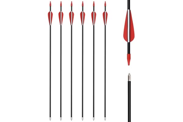 Elong Flèches en Fibre de Verre 28 30 32 Pouces flèches pour Enfants Flèches de Chasse pour arcs recourbés Arc de Sport tir à l'arc Enfants Jeu de flèches tir à la Cible en Plein air