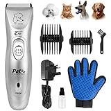Pet Grooming Clippers Rechargeable Cordless Electric Professional Dog Cat Grooming Trimming Clippers Kit Set with Cleaning Brush Low Noise