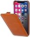 Produktbild StilGut Leder-Hülle kompatibel mit iPhone XS/iPhone X UltraSlim Flipcase, Cognac