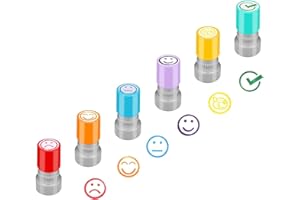 HMSENG mseng 6Stück Stempel Lehrer Selbstfärbender,Motivationsstempel Lehrerstempel, Lehrerstempel Englisch für Kinder, Bildung, Lehrer, Überprüfung-Design4