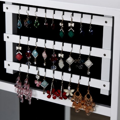 Songmics 56 x 31 x 10 cm Schmuckschrank Wandspiegel mit Bilderrahmen (Weiß) JBC59W - 4