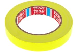 Dpm tapes - Tesa 4671, Nastro Telato Gaffer, Tessuto PE colorato, Alto Spessore, Strappabile a Mano, Interni/Esterni, Alta Adesione, Arti & Spettacolo, Segnaletica – Giallo Fluo (19 mm x 25 m)