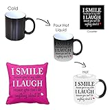 Giftsmate™ Birthday Bhaidooj Gifts for Sister Funny Teasing I Smile I Laugh Magic Mug, Cushion for Sister