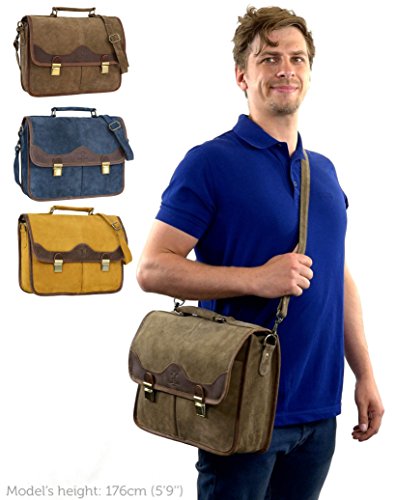 Gusti Leder studio “Sebastian“ Laptoptasche 13″ MacBook Collegetasche Arbeitstasche Unitasche Umhängetasche Henkeltasche Businesstasche Dokumententasche Aktentasche Wildleder Frauentasche Braun 2H36-26-1 - 2