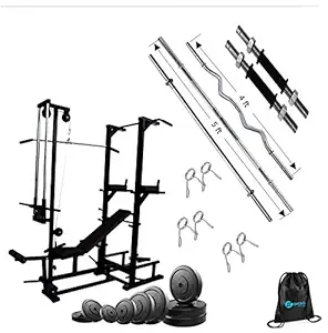 HASHTAG FITNESS ABS Tower with Rubber Home Gym Set 100kg Gym Bench & Gym equipments for Men