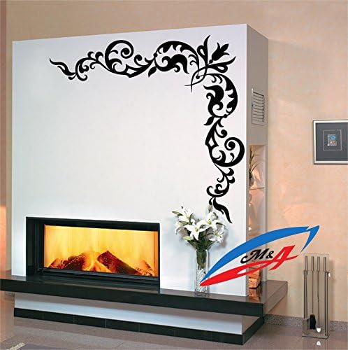 Swirls Corner Wall Decal Sticker wall Art Flowers 019
