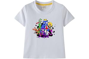 Zhongkaihua Rainbow Friends - Camiseta de manga corta para adolescentes, niñas, niños, verano, casual, anime, manga corta, linda camiseta, ropa de juego de dibujos animados
