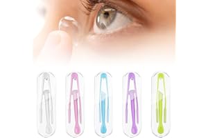 YUEJIESELECTED 5 unidades de lentes de contacto, pinzas para lentes de contacto, ventosa para lentes de contacto, removedor de lentes de contacto, solución salina, recipiente para lentes de contacto