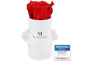‎MIA MILANO Infinity Rose für Sie (3 Jahre haltbar) Geschenk Rosenbox mit echter Rose I Valentinstag Deko Geschenk I Konservierte Flowerbox - Handmade in Germany