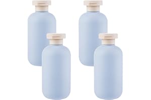 ChAusa 4 Pezzi Bottiglie Vuoto da Viaggio con Tappo, 200ml Bottiglie da Viaggio a Prova di Perdite, Flaconi Viaggio Ricaricabili, Portatili Flaconi da Viaggio per Shampoo, Crema, Lozione (Blu)