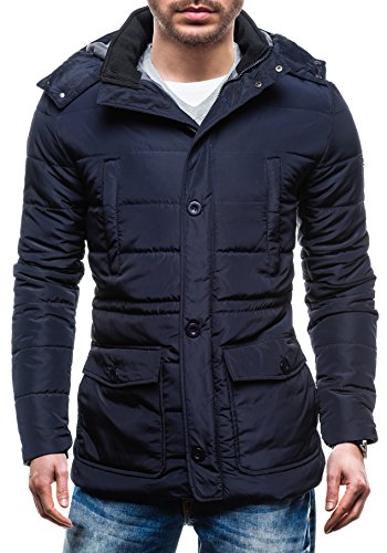 BOLF Herrenjacke mit Kapuze Sweatjacke LA ENERGIA 3811 Dunkelblau XL [4D4]