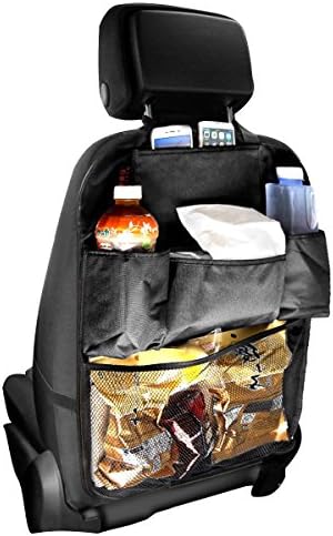 Raiphy Car Organiser Back Seat Car Seat Protector Multi-Pocket Storage Bag for Umbrella, Water Bottle,etc（Black）
